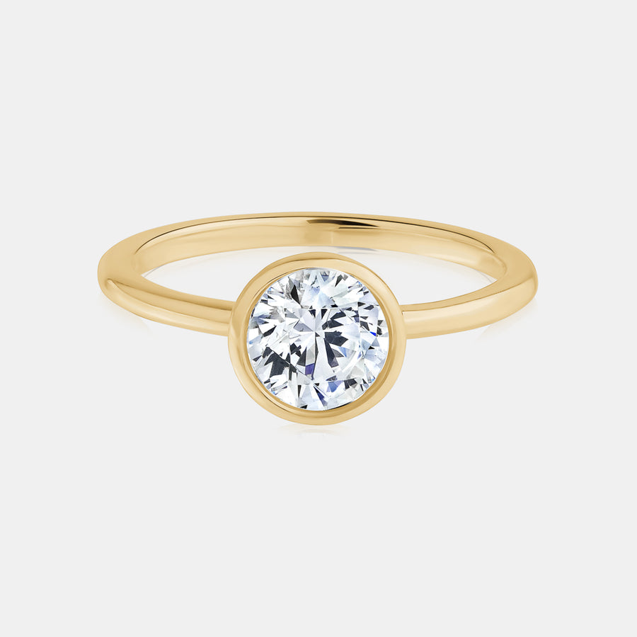 Bague à chaton rond de 1,00 ct diamant Lab