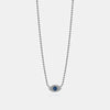 Collier de perles en diamant et saphir Oeil maléfique