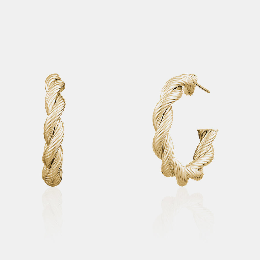 Boucles d'oreilles anneaux torsadés