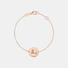 Bracelet disque d'or avec initiales personnalisées