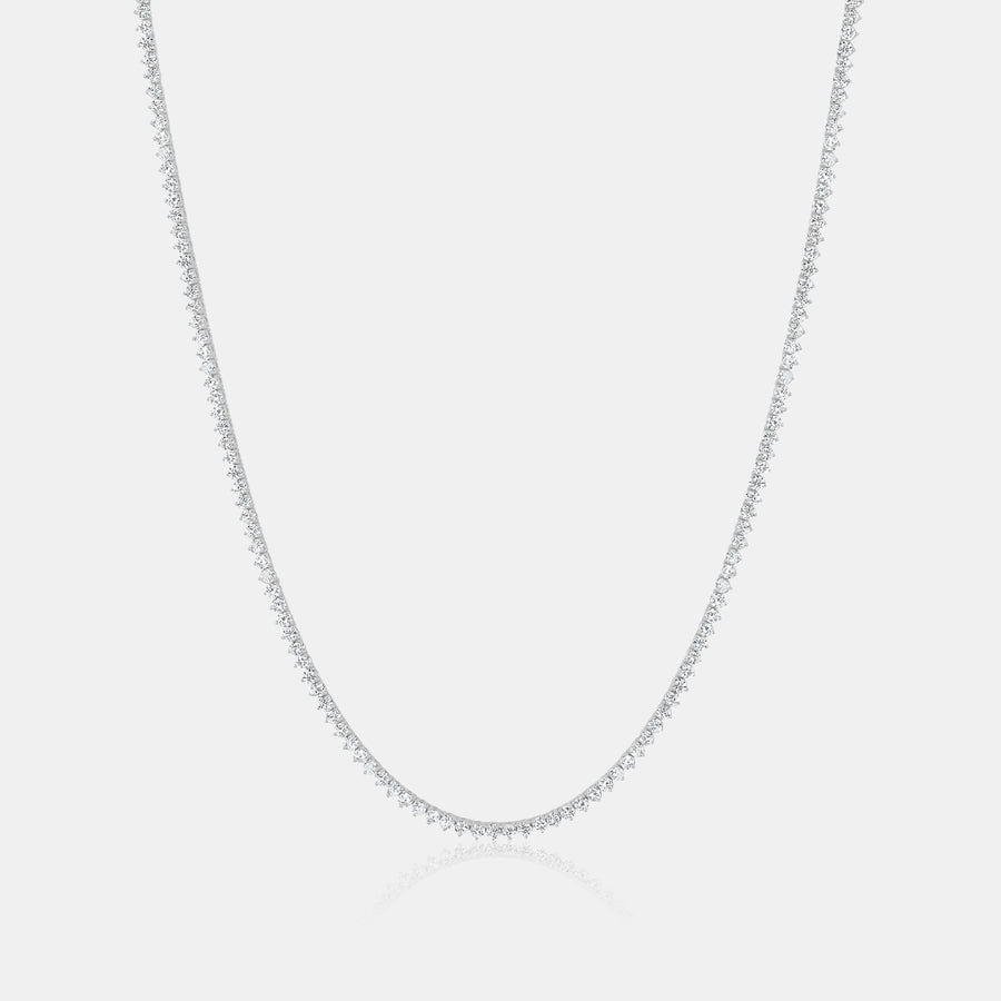 0.03ct 3 Prong Lab Grown Diamond Tennis Necklace