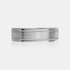 Alliance 14K nervurée avec bordure à grains multiples