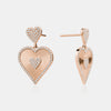 Boucles d'oreilles en forme de cœur cannelé