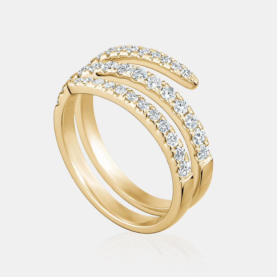 Bague spirale en diamant