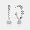 Boucles d'oreilles anneaux en perles avec diamants sunburst