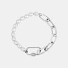 Bracelet en perles et trombones avec fermoir en diamant