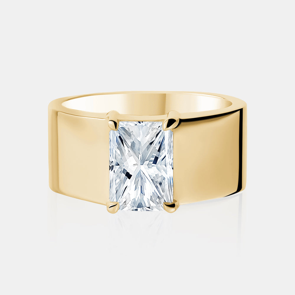 2ct Radiant Cut Lab Grown Cigar Band Engagement Ring