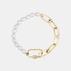 Bracelet en perles et trombones avec fermoir en diamant