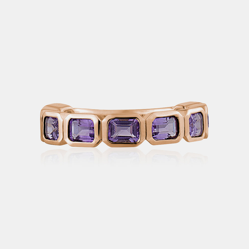 Amethyst Emerald Shape Ring