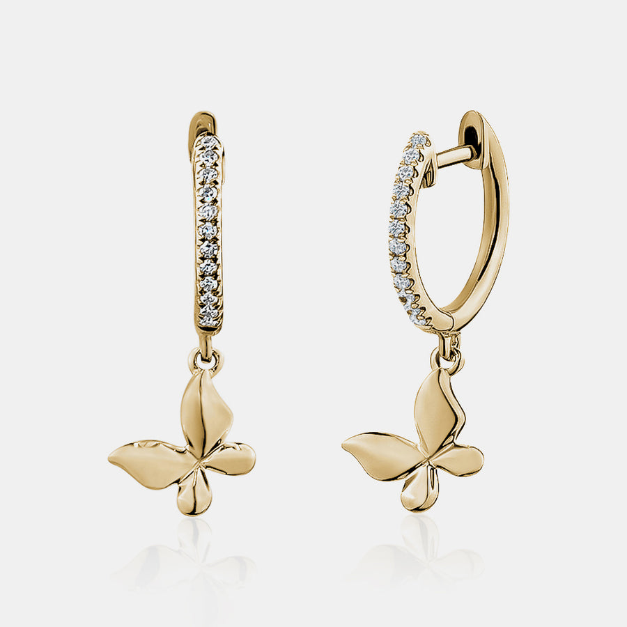 Porte-bonheur en forme de diamant et de papillon