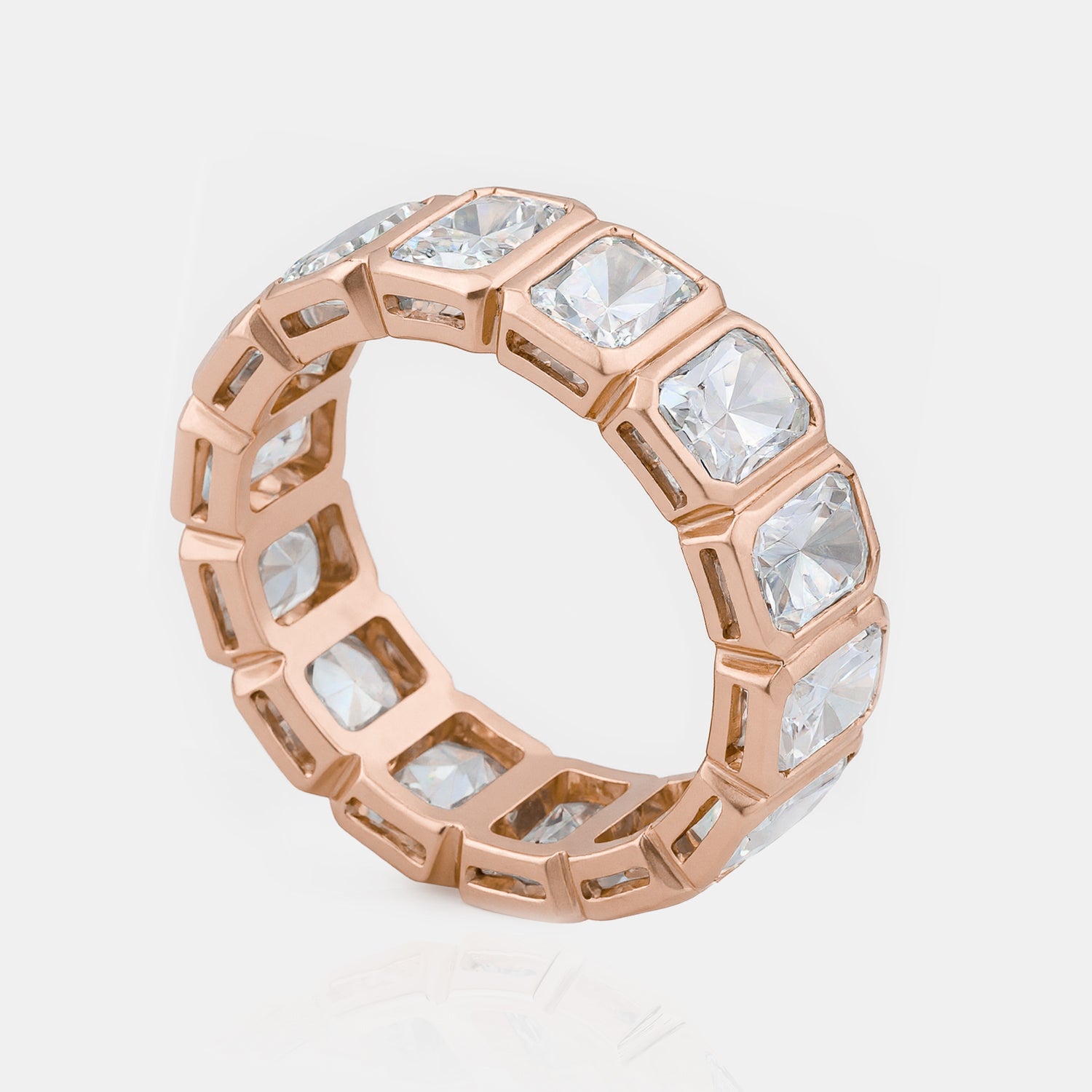 0.40ct Lab Grown Radiant Cut Bezel Eternity Ring