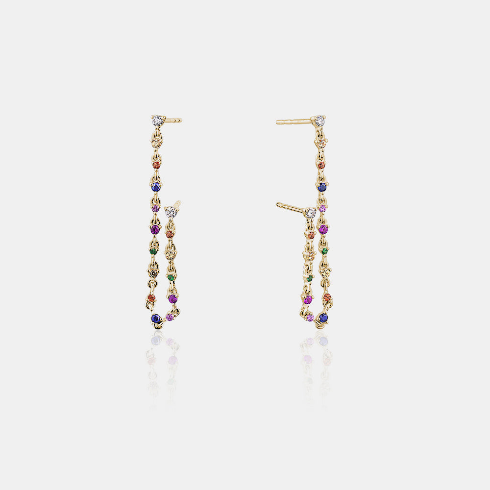 Boucles d'oreilles en chaîne arc-en-ciel