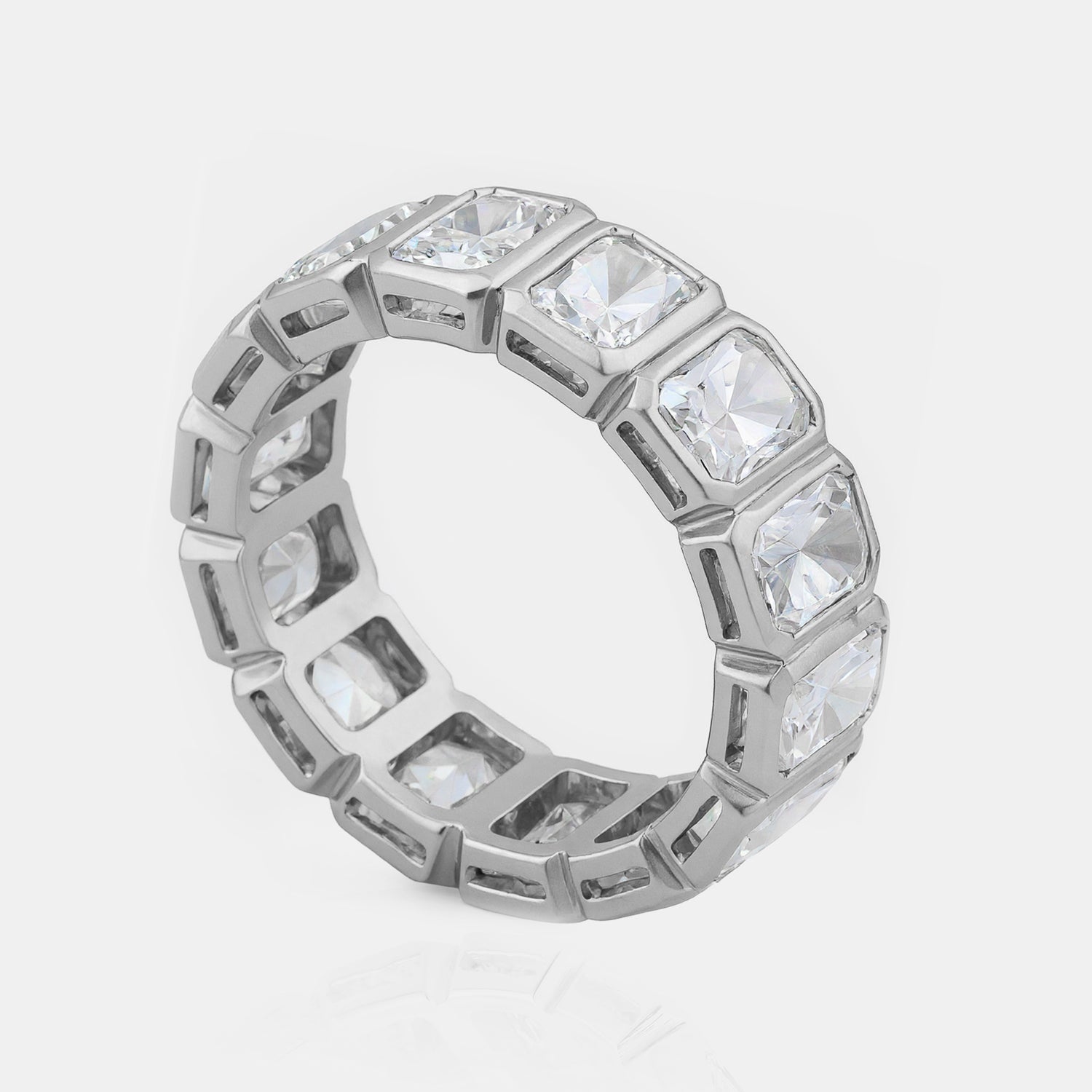 0.40ct Lab Grown Radiant Cut Bezel Eternity Ring