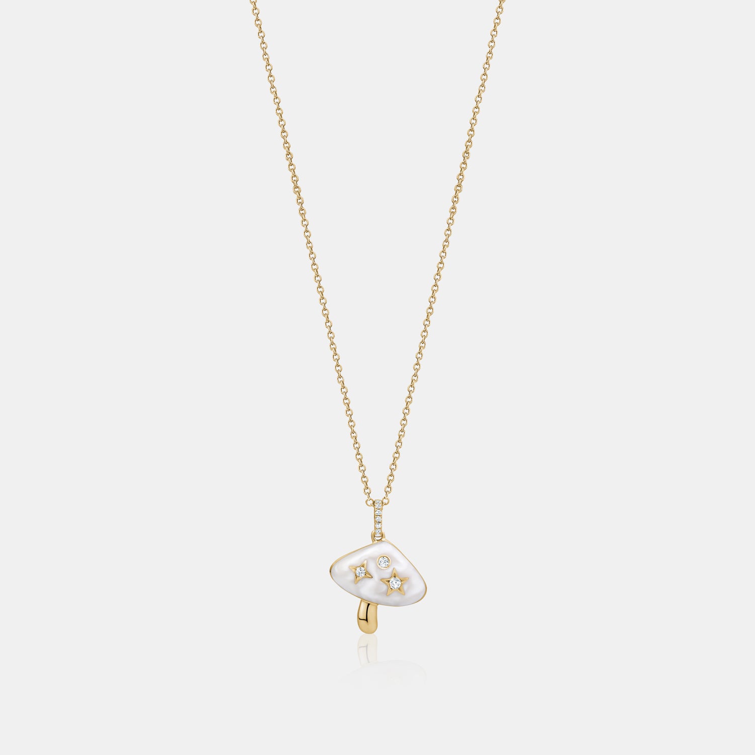 Mother of Pearl Mushroom Necklace