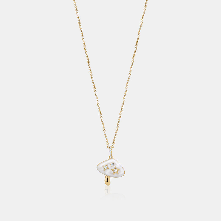 Mother of Pearl Mushroom Necklace