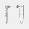 Boucles d'oreilles en chaîne en forme de cœur bordé de diamants