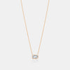 Lab Grown Diamond Bezel Emerald Necklace