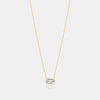 Lab Grown Diamond Bezel Emerald Necklace