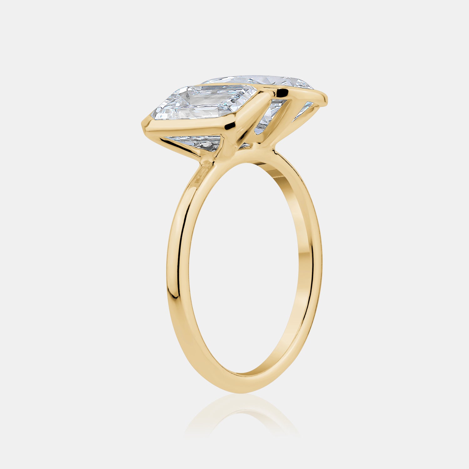 2.00ct Toi et Moi Pear and Emerald Cut Bezel Setting