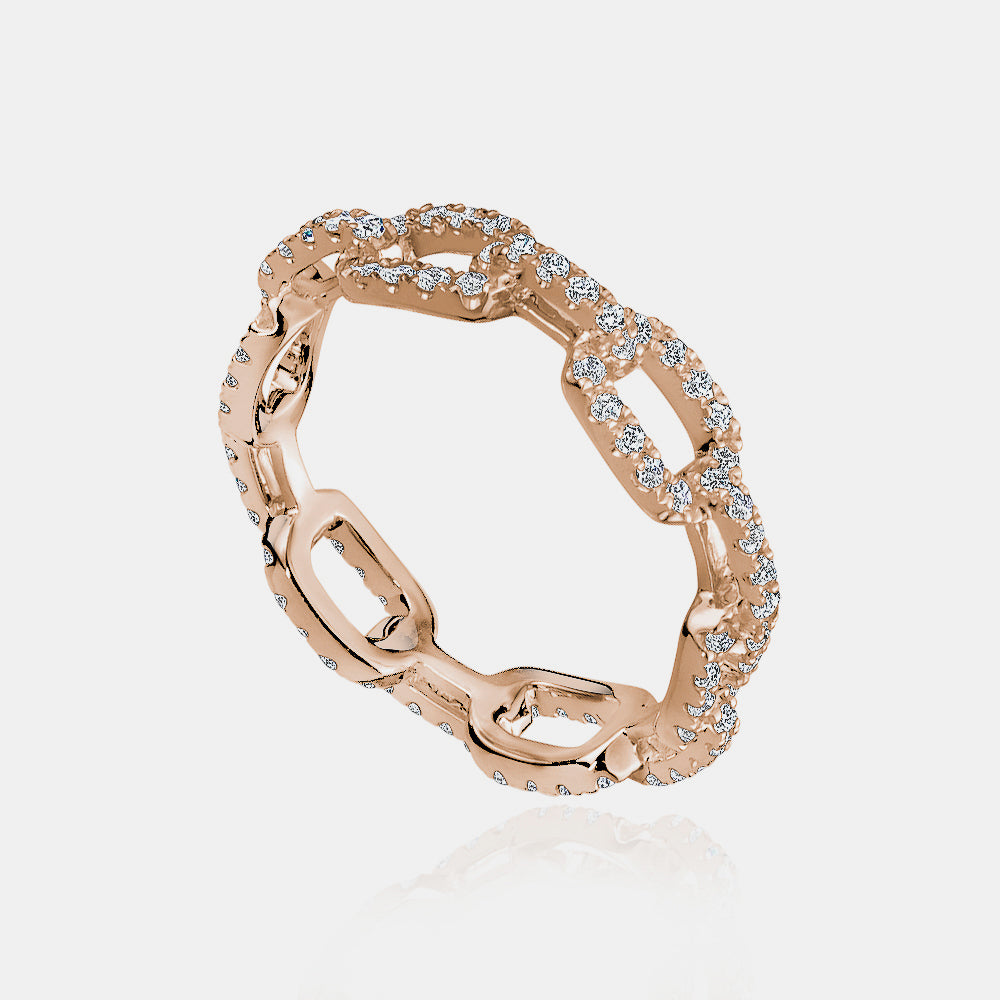 Diamond Wide Link Ring