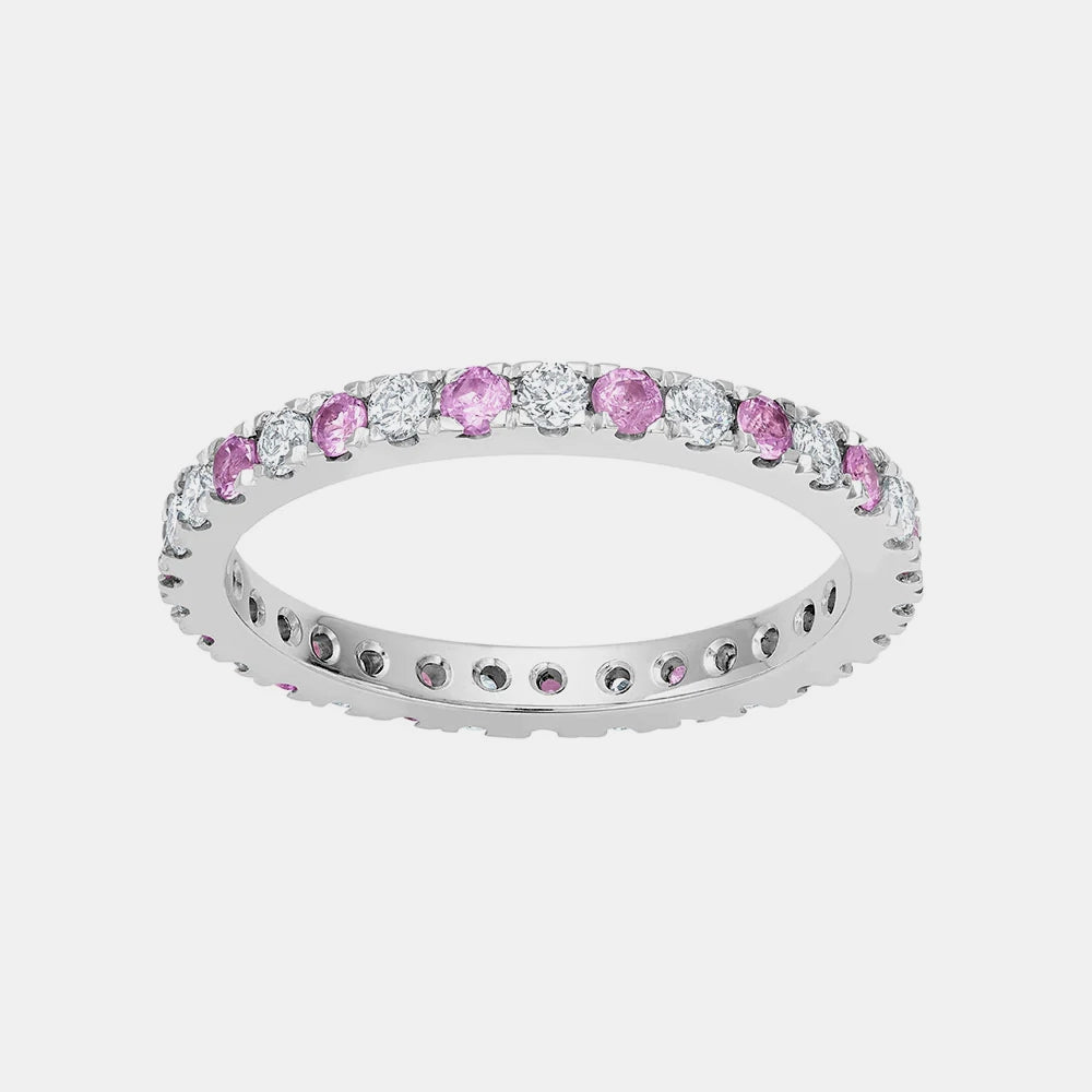 Pink Sapphire Diamond Ring