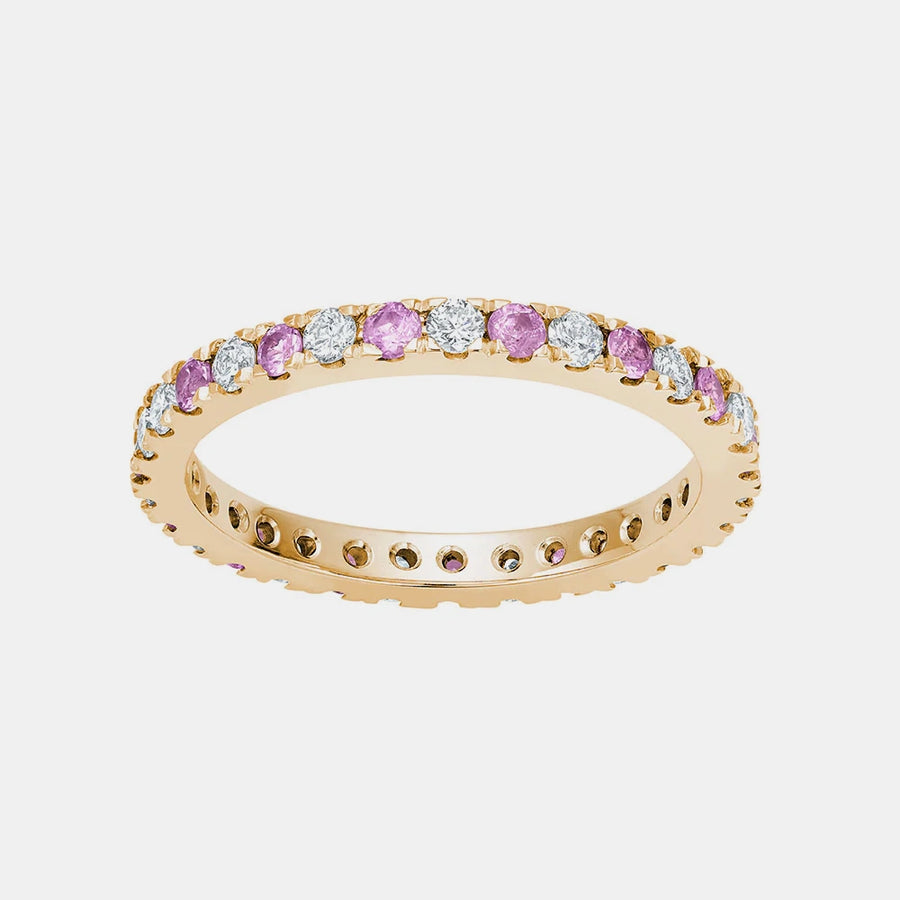 Bague saphir rose et diamant