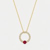 Diamond Circle of Life Birthstone Necklace