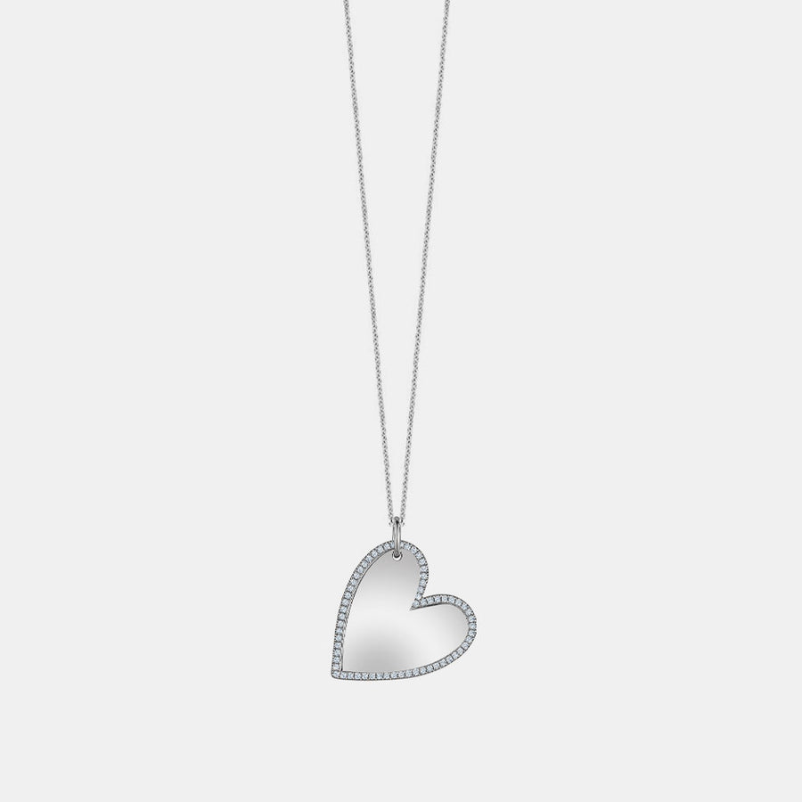 Collier Coeur Miroir en Diamant