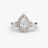 Three-Stone Ring with Halo