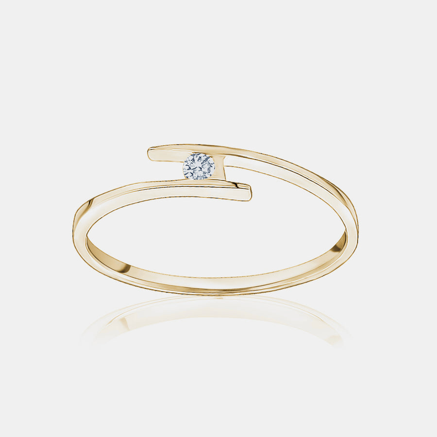 Bague Empilable à Diamant Unique