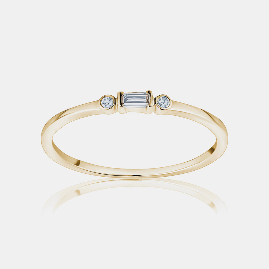 Bague à Baguette Unique en Diamant