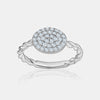 Bague ovale à diamant torsadé