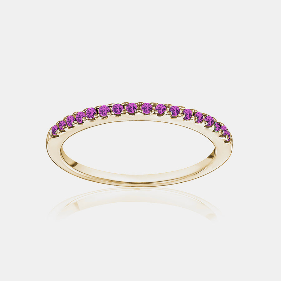 Bague Saphir Rose Pavé Empilable