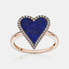 Bague de Coeur Bleu Marin en Diamant