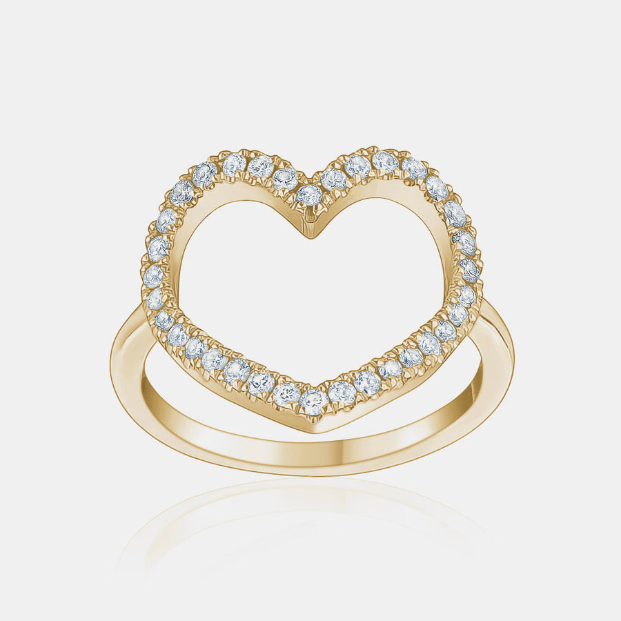 Bague de Cœur Géant en Diamant