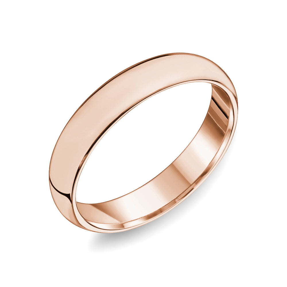 18K Classic Rounded Wedding Band - 18K Rose Gold
