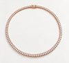 Lab Grown Vertical Oval Diamond Tennis necklace