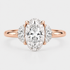 The Oval & Half Moon Trinity Engagement Ring