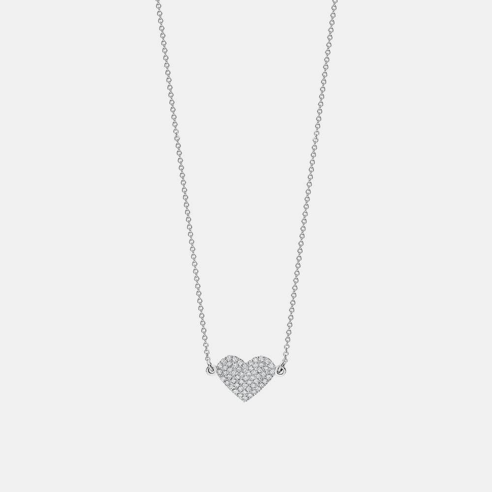 Single Pavé Heart Necklace