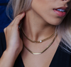 Collier à maillons en chaîne avec lunette ronde