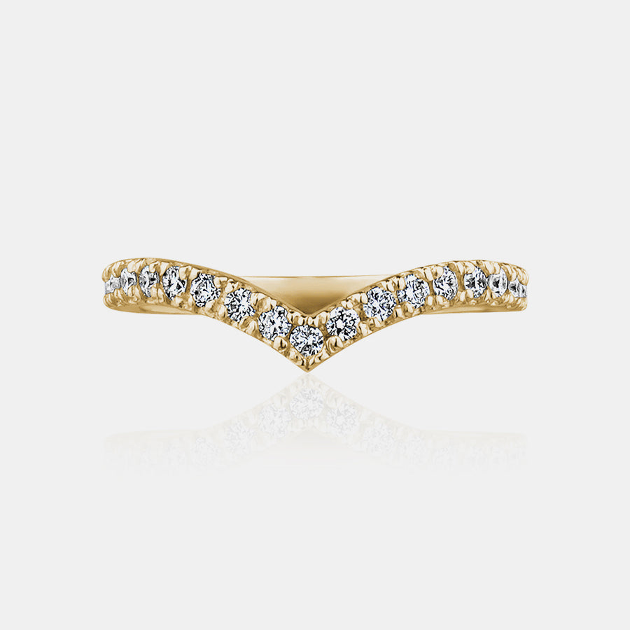 Bague V en diamant