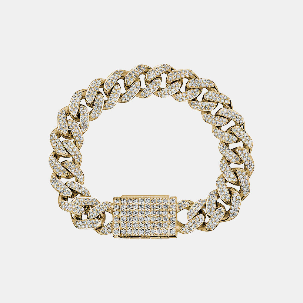 Iced Out Miami Cuban Link Bracelet with Box Lock