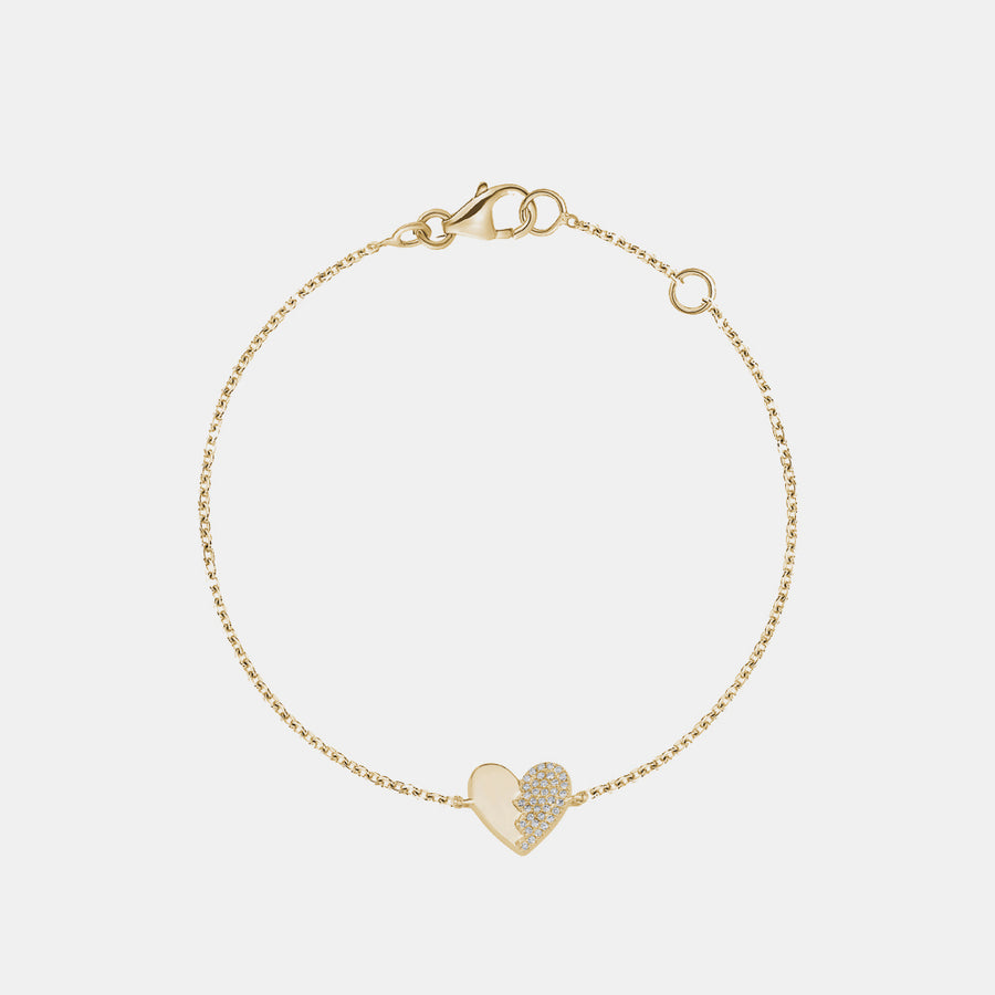 Bracelet demi-pavé avec coeur