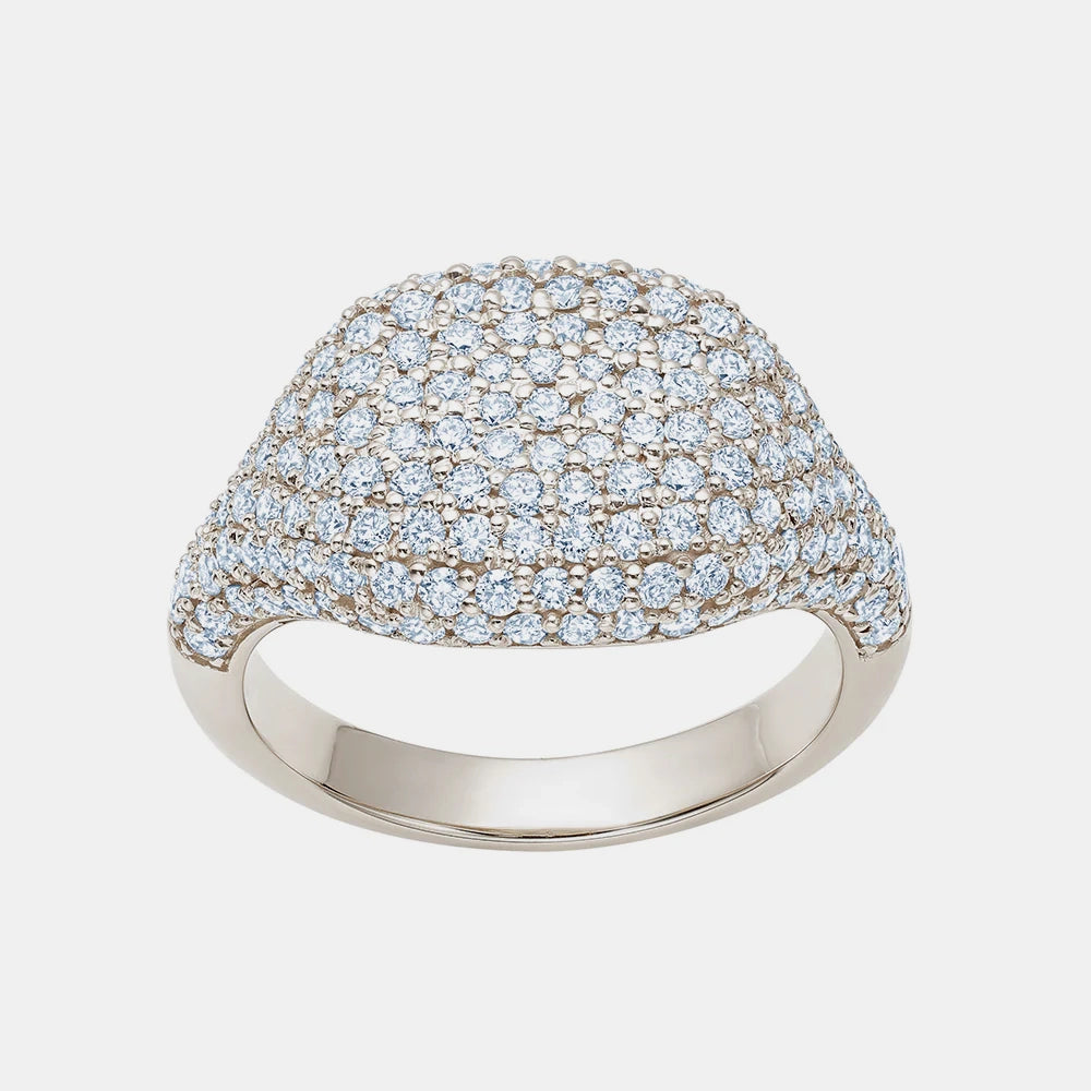 Rounded Pavé Signet Ring