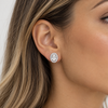 The Lab Grown Oval Diamond Halo Studs