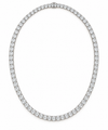 Lab Grown Vertical Oval Diamond Tennis necklace