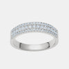 Bague Semi-Pavée à Trois Rangs