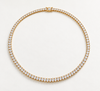 Lab Grown Vertical Oval Diamond Tennis necklace