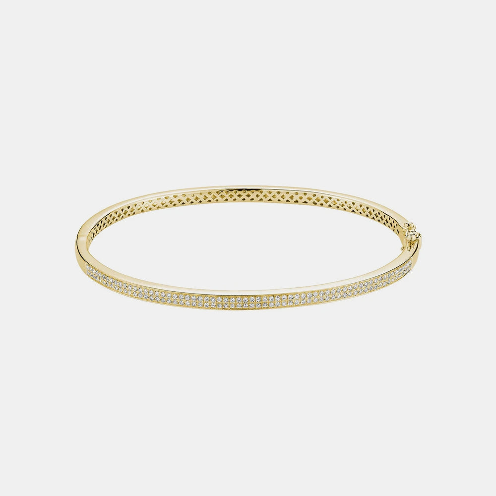 Micropavé Diamond Bangle - 14K Yellow Gold