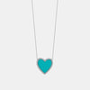 Collier en forme de cœur en turquoise avec bordure de diamants